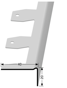 MPlus Reparaturwinkel RW 20 100cm 20x40mm Stahl verz. m. Schraubnägel